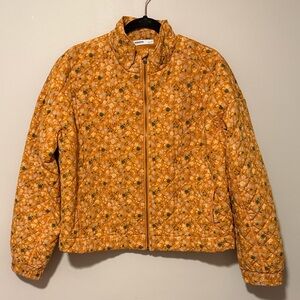 NWOT Sonoma Yellow Floral Quilted Jacket